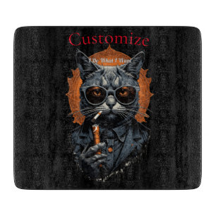 Cool Hip Cat Thunder_Cove Cutting Board