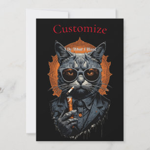 Cool Hip Cat Thunder_Cove Invitation