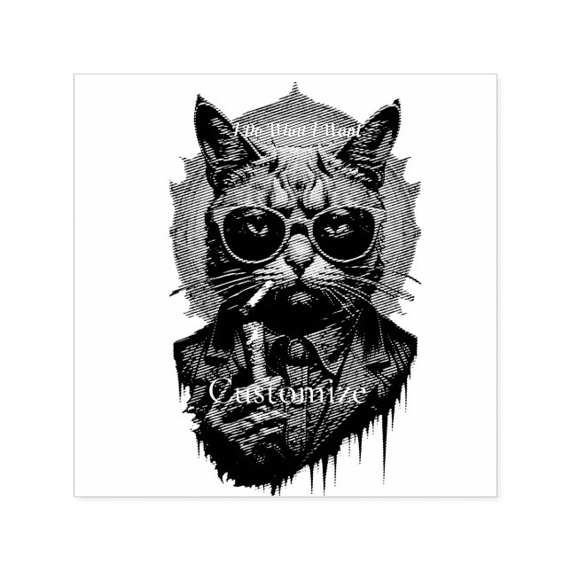 Cool Hip Cat Thunder_Cove  Self-inking Stamp (Design)