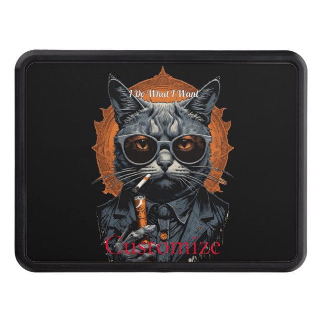 Cool Hip Cat Thunder_Cove Trailer Hitch Cover (Front)