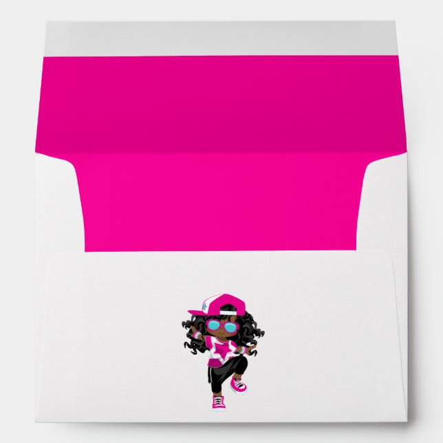 Cool Hip Hop African American Rap Girl Break Dance Envelope (Back (Bottom))