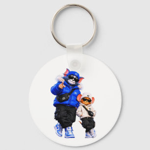 Cool Hip Hop Animal Vinyl Sticker Urban Streetwe Keychain