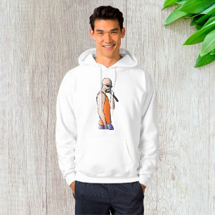 Cool Hip Hop Bald Guy Singer with Microphone  Hoodie