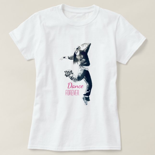 Cool hip hop girl dancer T-Shirt (Design Front)