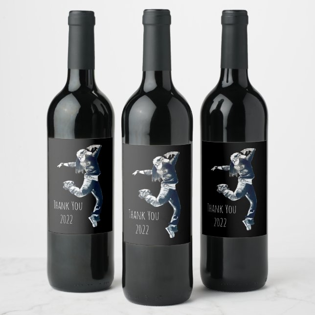 Cool hip hop girl dancer wine label (Bottles)