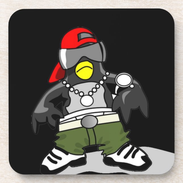 Cool Hip Hop Penguin Coaster (Front)