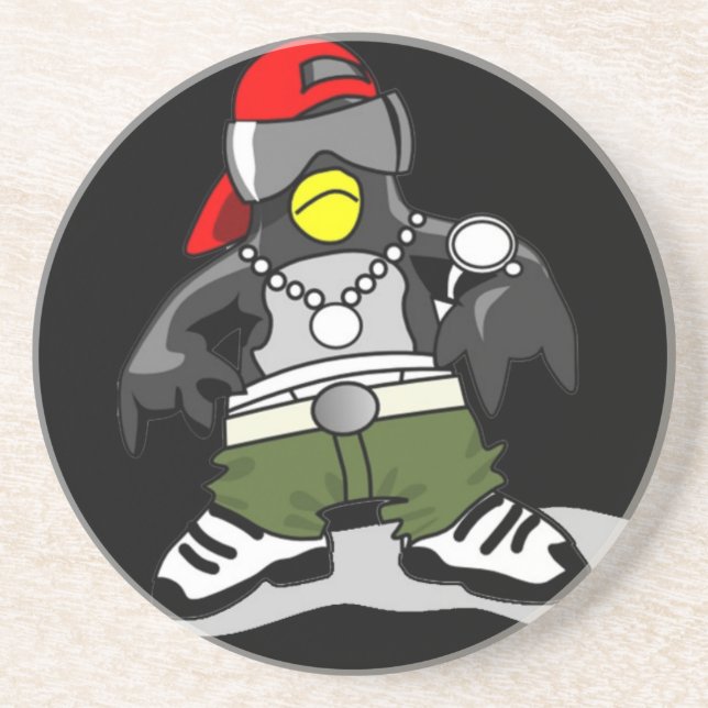 Cool Hip Hop Penguin Coaster (Front)