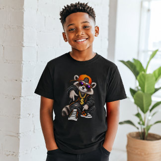 Cool Hip Hop Raccoon Streetwear Funny T-Shirt