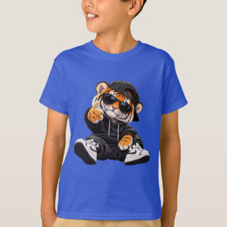 Cool Hip Hop Tiger Boys T-Shirt | Cute Tiger with