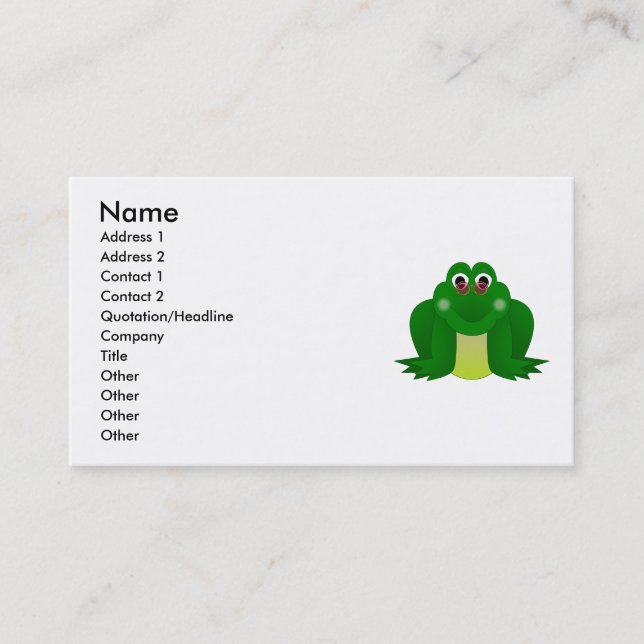 Cool Hippie Frog Business Card (Front)