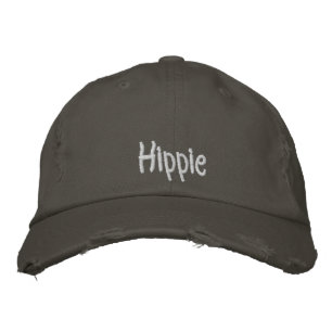 Cool Hippie Rustic Nickel Grey White Vintage Embroidered Hat
