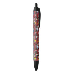 Cool Hipster Cat Pattern Black Ink Pen