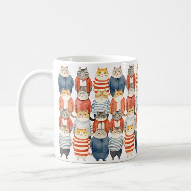 Cool Hipster Cats Coffee Mug (Left)