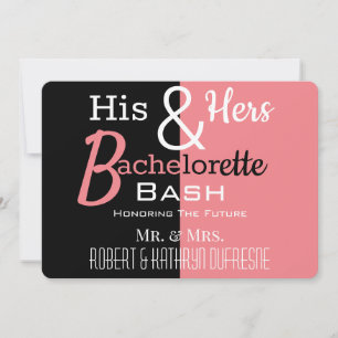 Cool His & Hers Combo Bachelor/ette Personalized C Invitation