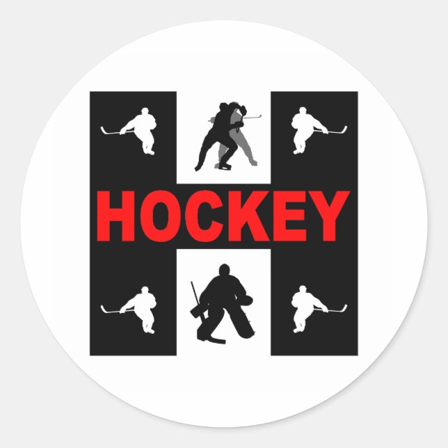 Cool hockey classic round sticker (Front)