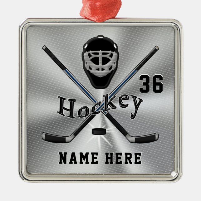 Cool Hockey Gifts Personalized Hockey Ornaments (Front)