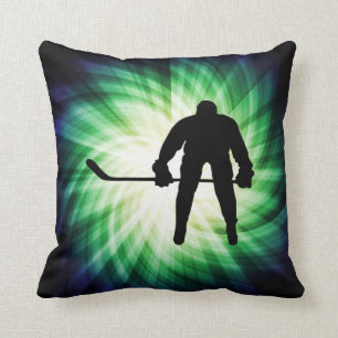 Cool Hockey Player Throw Pillow