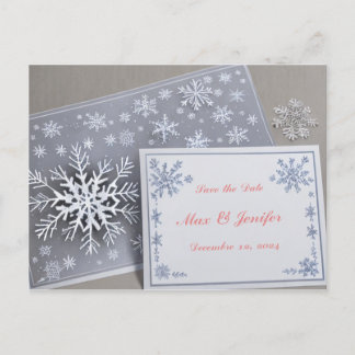 Cool Holiday & Christmas Wedding Save the Date Announcement Postcard