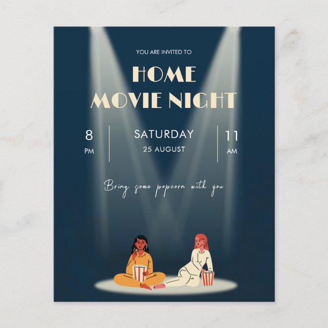 Cool Home Movie Night Dark Flyer (Front)