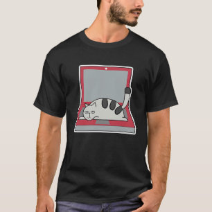 Cool Home Office Work From Home Laptop Cat T-Shirt