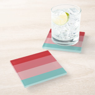 Cool Horizontal Striped Square Paper Coaster