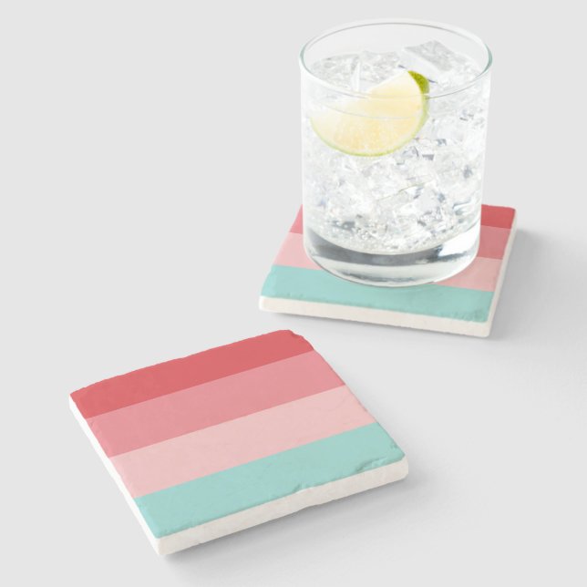 Cool Horizontal Striped Stone Coaster (Side)