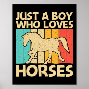 Cool Horse For Boys Kids Equestrian Horseback Ridi Poster