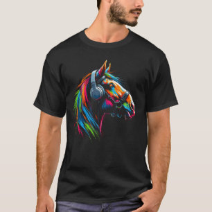 Cool Horse Headphone Music Art Christmas Birthday T-Shirt