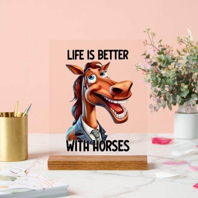 Cool horse lovers word art acrylic sign (Wedding)
