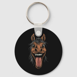 Cool Horse Showing Tongue Horses Riding On Horseba Keychain