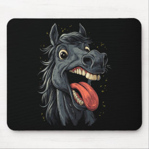 Cool Horse Showing Tongue Horses Riding On Horseba Mouse Pad