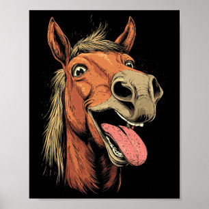 Cool Horse Showing Tongue Horses Riding On Horseba Poster