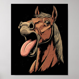 Cool Horse Showing Tongue Horses Riding On Horseba Poster