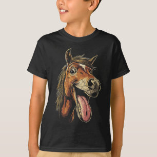 Cool Horse Showing Tongue Horses Riding On Horseba T-Shirt