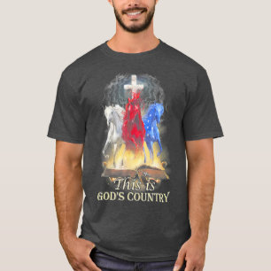 Cool Horses Running In Halo Of Bible This Is God C T-Shirt