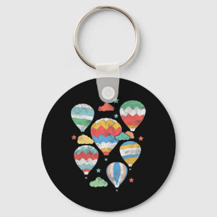 Cool Hot Air Balloon Graphic Art Hot Air Balloon F Keychain
