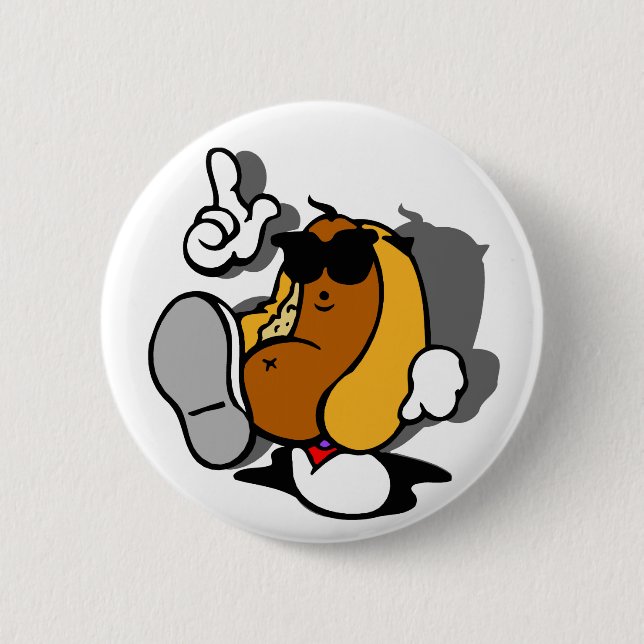 Cool Hot Dog Dancer 2 Inch Round Button (Front)