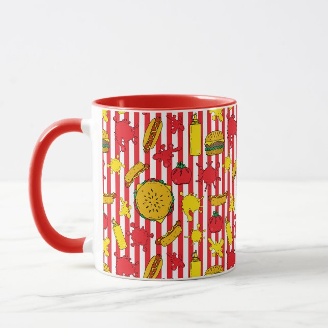 Cool Hot Dog Mustard Burger Ketchup BBQ Party Mug (Left)