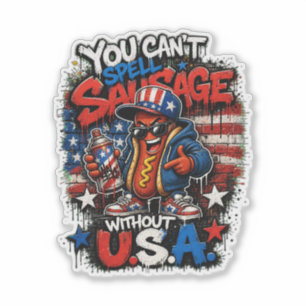  Cool Hot Dog USA Graffiti Streetwear Tee