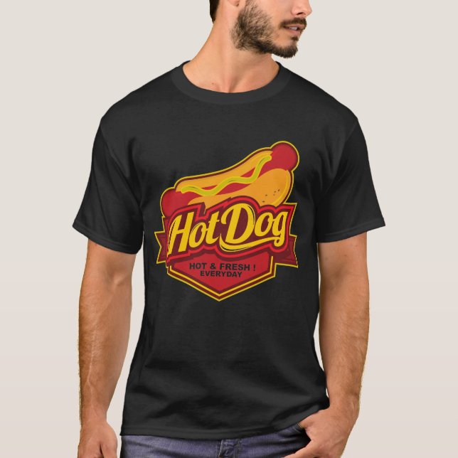 cool hot fresh hotdog word art T-Shirt (Front)