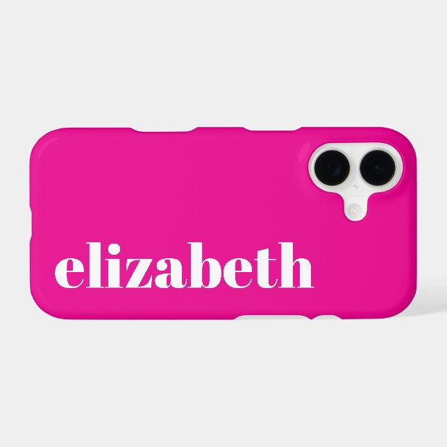 Cool Hot Pink and White Name Template (Verso (Horizontal))