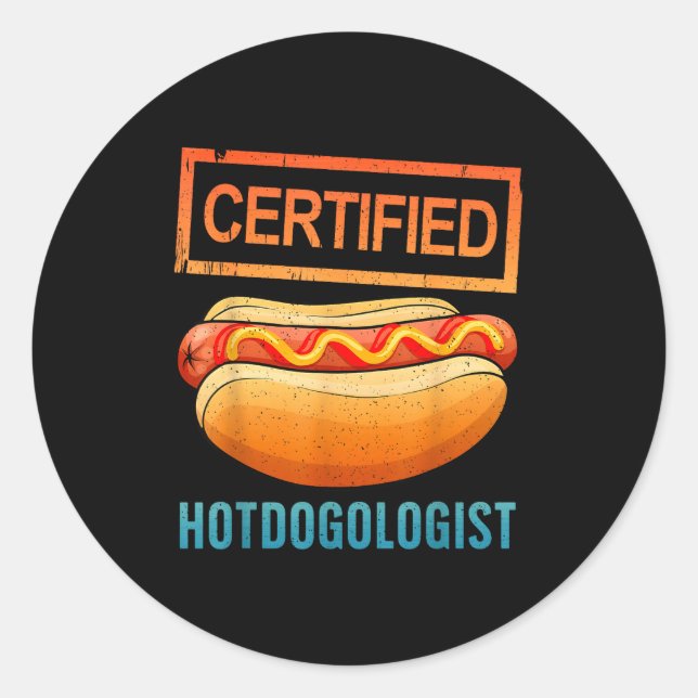 Cool Hotdog Outfit For Men Women Adult Hotdog Hot  Classic Round Sticker (Front)