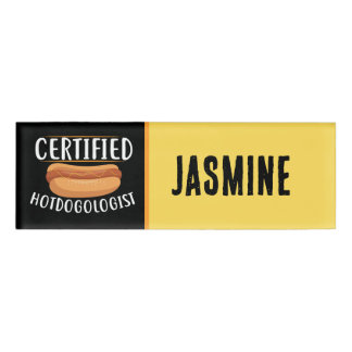 Cool Hotdog vendors or Business  Name Tag