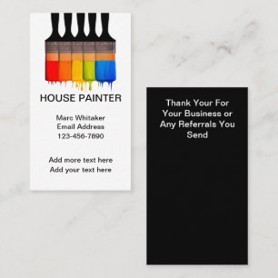Cool House Painter Business Cards Design Template