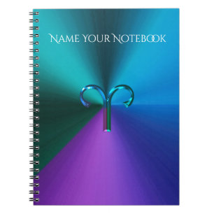 Cool Hued Metallic Zodiac Sign Aries Notebook