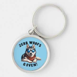 Cool Husky Dog Zero Woofs Given Keychain