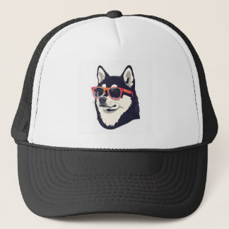 Cool HuskyCustom Foam Trucker Hat, White and Black Hat