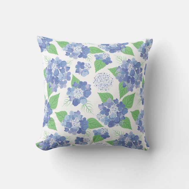 Cool hydrangea flowers throw pillow (Front)