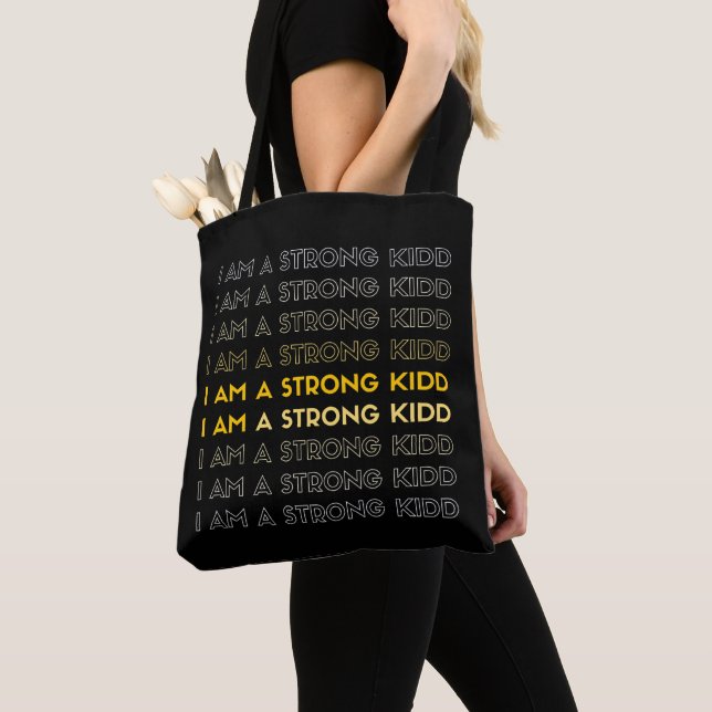 cool I AM A STRONG KIDD BLACK TOTE Bag (Close Up)