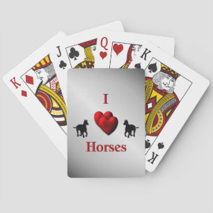 Cool I Heart Horses Design Playing Cards